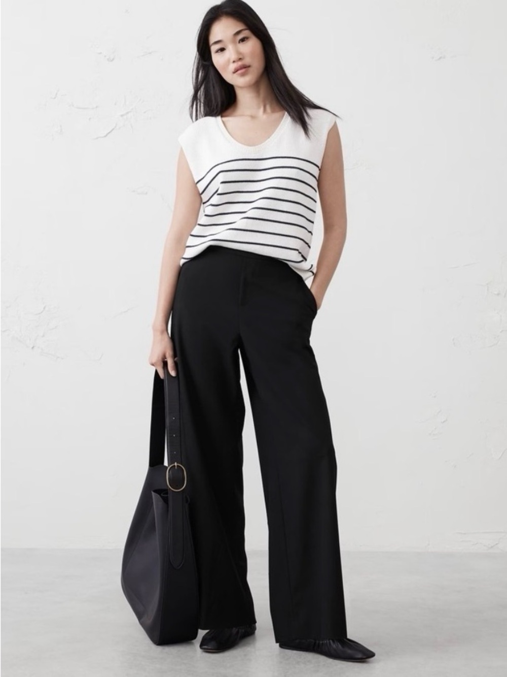 NWT! Banana Republic Black Hayden Wide-Leg Pant - Multiple Sizes